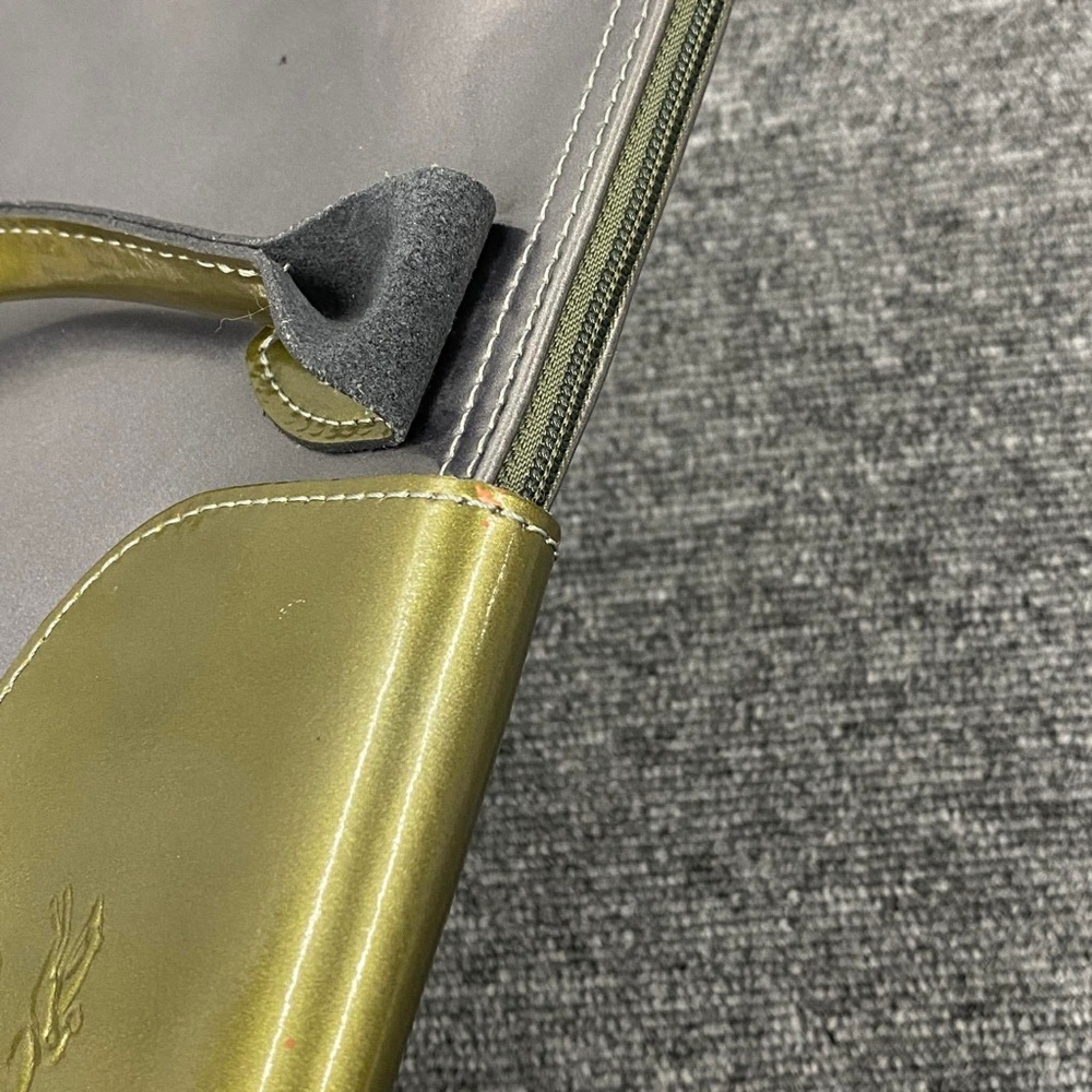Longchamp Le Pliage Metallic Silver with green accent Elegant Tote Bag - Picture 14 of 14
